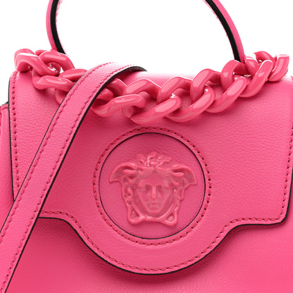 Versace Grained Calfskin Small La Medusa Top Handle Bag Fuchsia 7 of 13