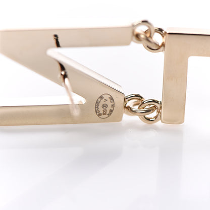 Chanel Metal Cha-Nel Logo Drop Earrings Gold 4 of 5