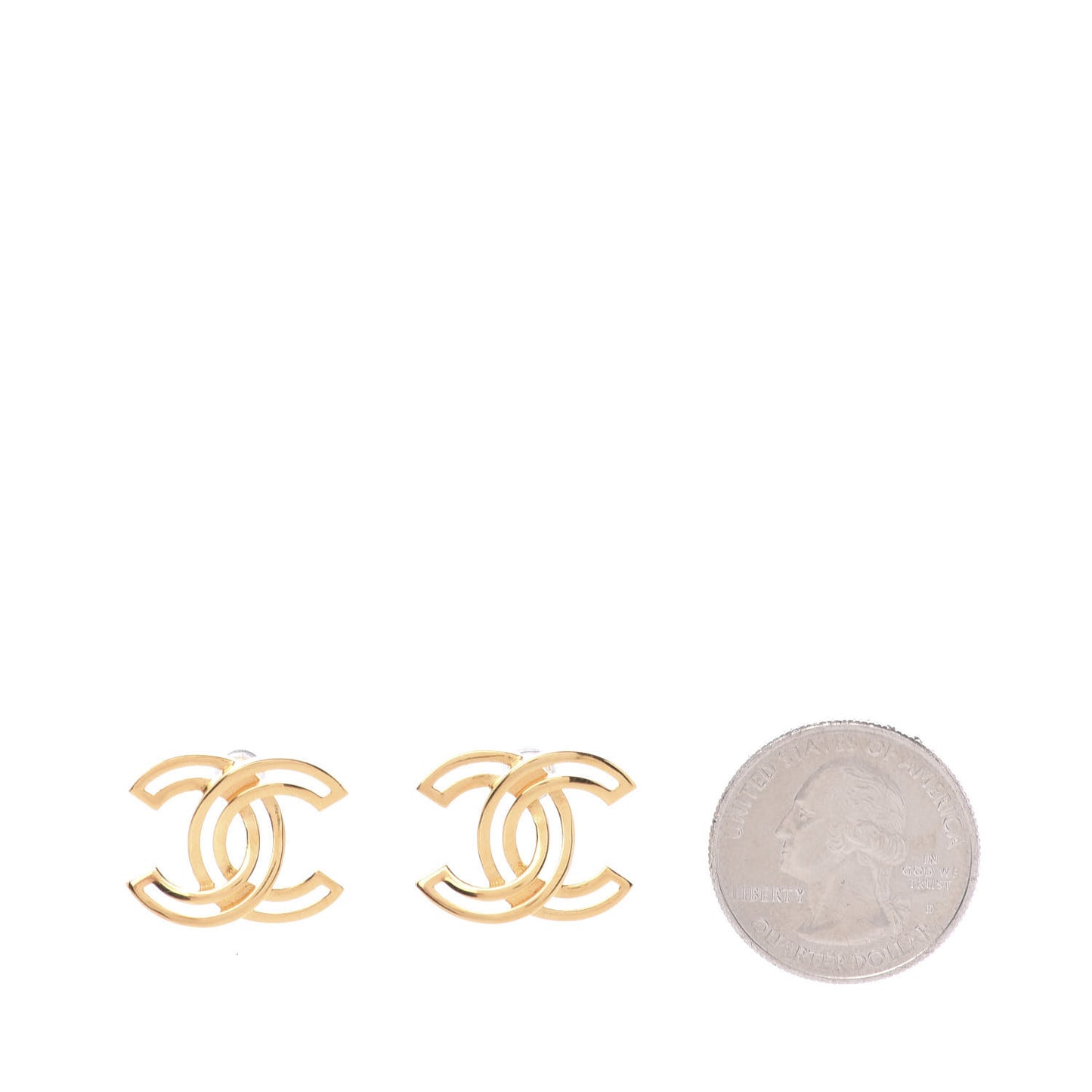Metal Obazine CC Earrings Gold