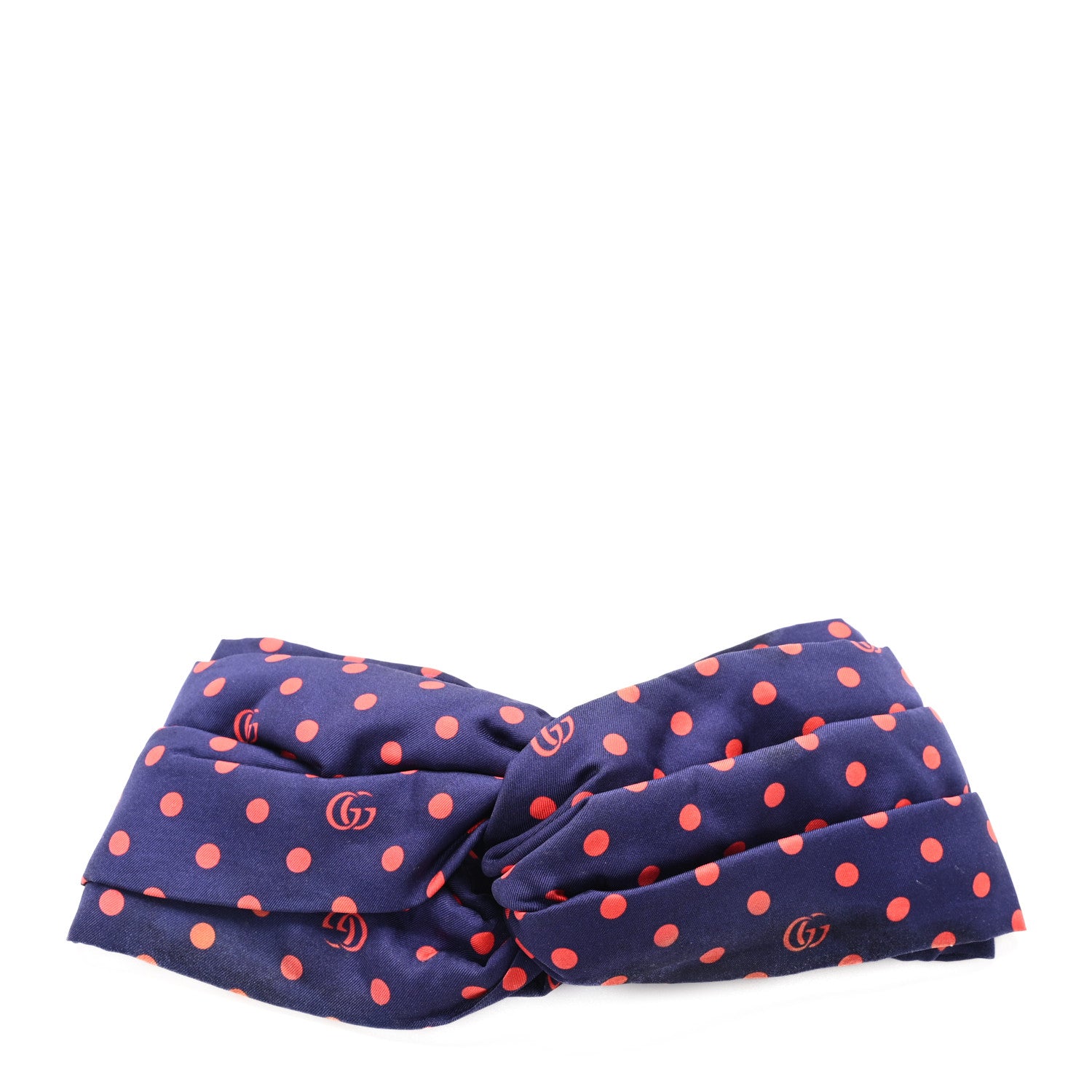Gucci Silk Polka Dot Headband M Blue Red 1 of 6