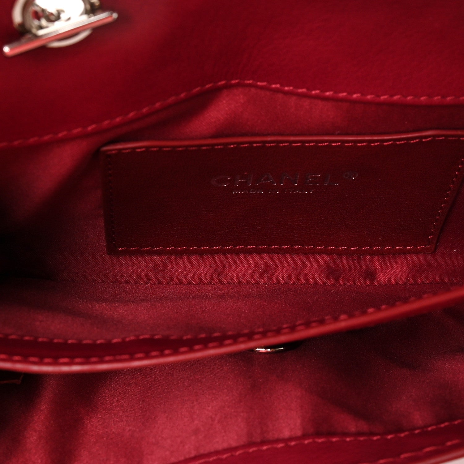 Chanel Calfskin Stitched Clutch Flap Red 5 of 8