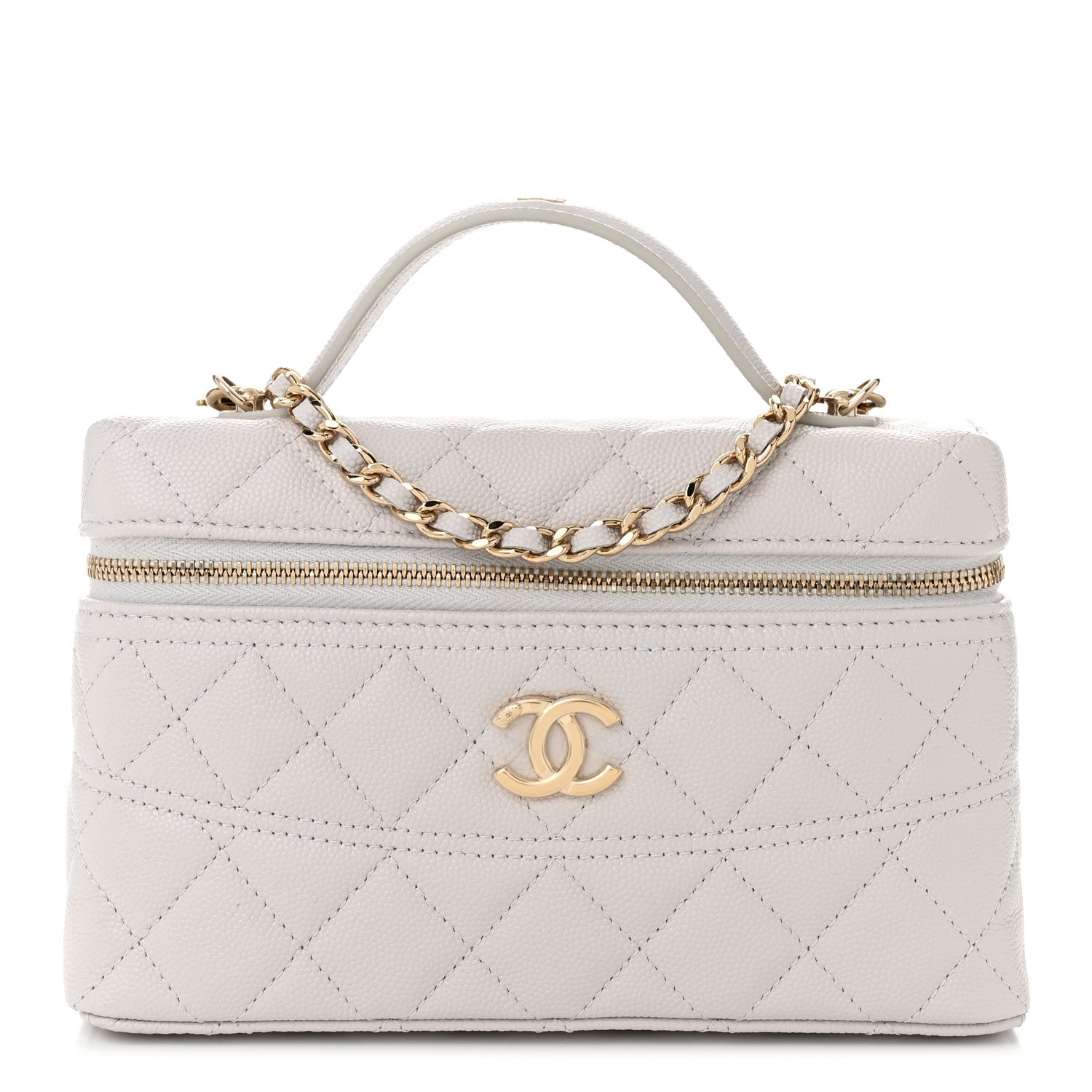 Chanel Caviar Quilted Trendy Handle Slim Vanity Light Grey 1 of 11