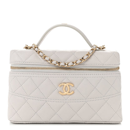 Chanel Caviar Quilted Trendy Handle Slim Vanity Light Grey 1 of 11