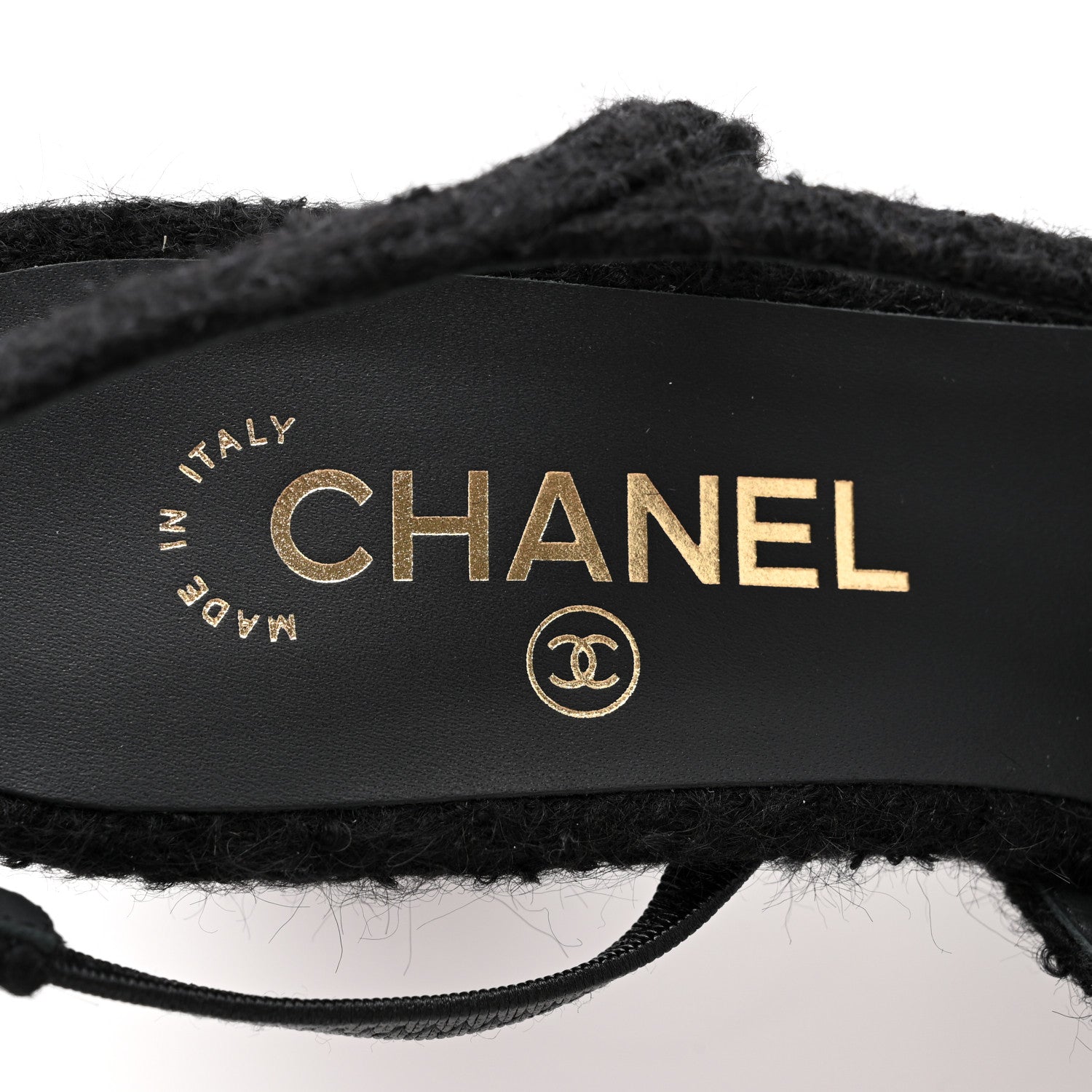 Chanel Tweed Patent Cap Toe CC Slingback Pumps 40 Black 7 of 9