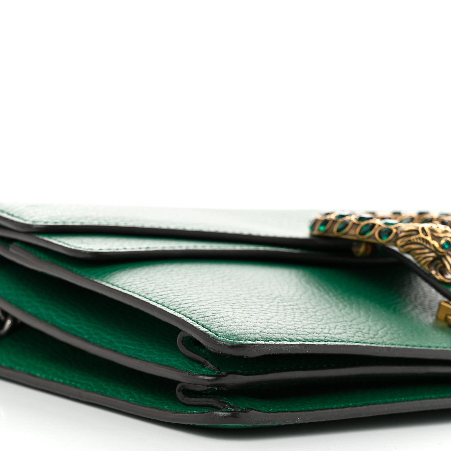 Gucci Pebbled Calfskin Small Dionysus Shoulder Bag Emerald 9 of 10