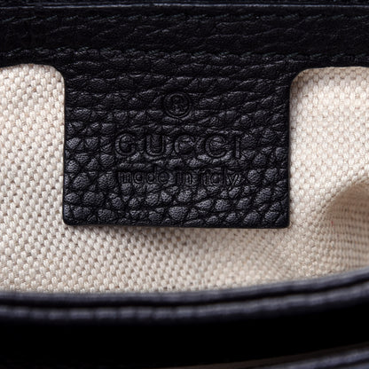 Gucci Cellarius Calfskin Feline GG Marmont Flap Shoulder Bag Black 8 of 17