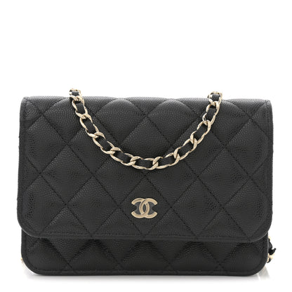 Chanel Caviar Quilted Mini Wallet On Chain WOC Black 1 of 11