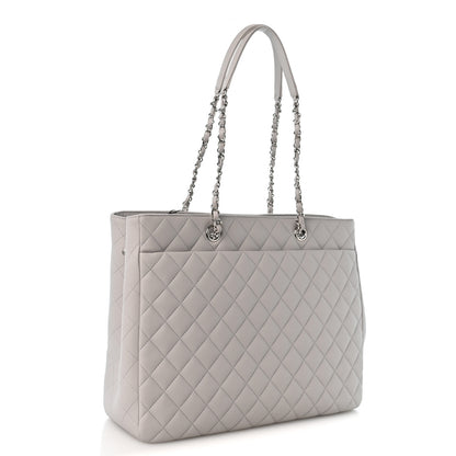 Chanel Calfskin Quilted Large Classic Shopping Tote Grey 3 of 10