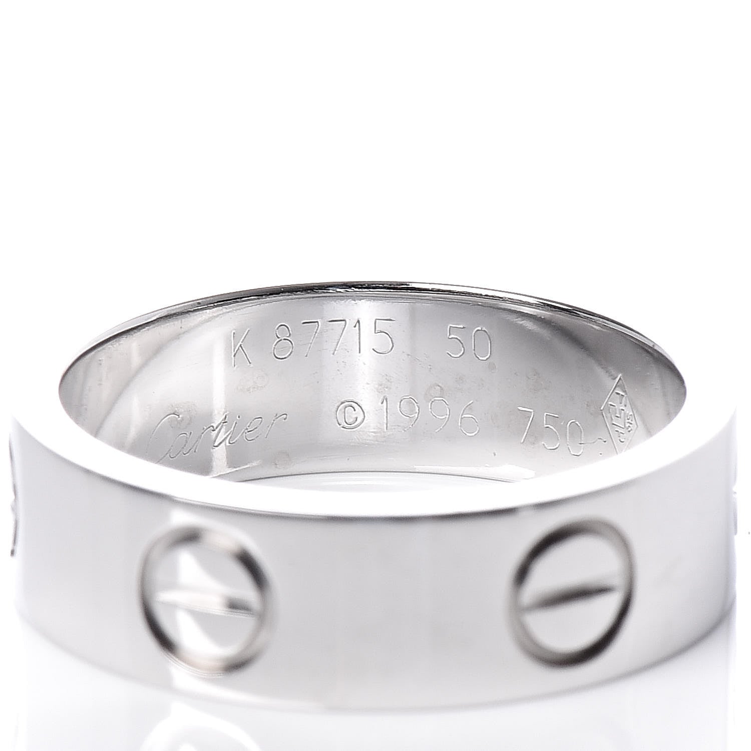 Cartier 18K White Gold 5.5mm LOVE Ring 50 5.25 4 of 4