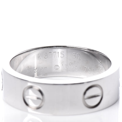 Cartier 18K White Gold 5.5mm LOVE Ring 50 5.25 4 of 4