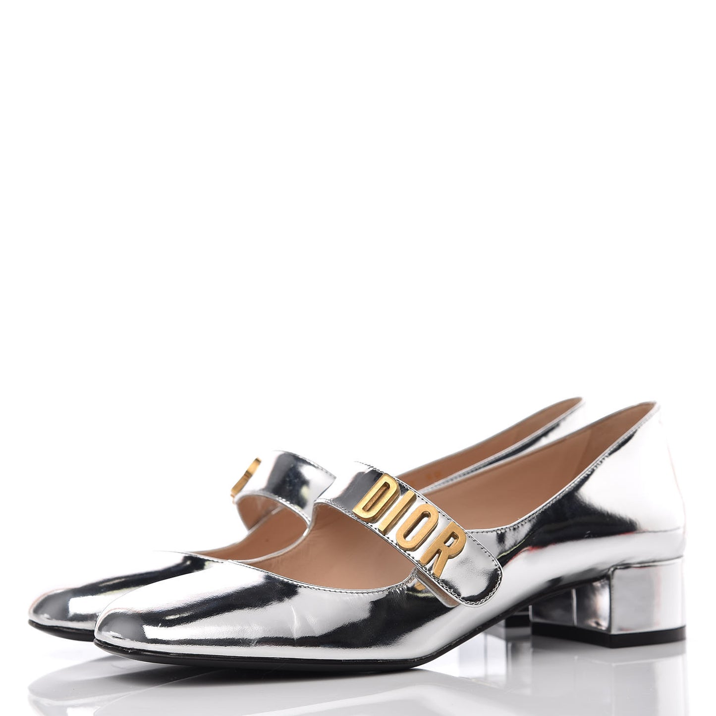 Mirror Finish Calfskin Baby-D Ballet Pumps 38 Silver