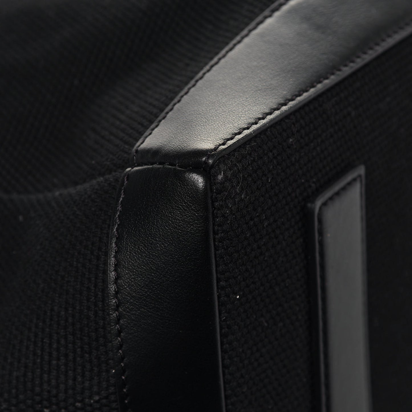 Canvas Calfskin Logo Tote Black