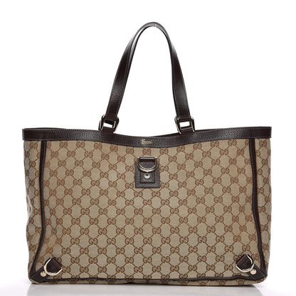 Gucci Monogram Large Abbey Tote Dark Brown 1 of 7