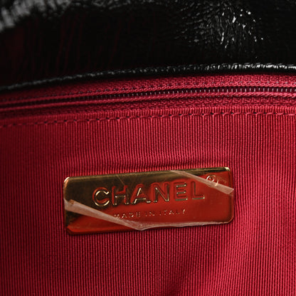 Chanel Shiny Crumpled Calfskin Quilted Medium Chanel 19 Flap Black 6 of 9