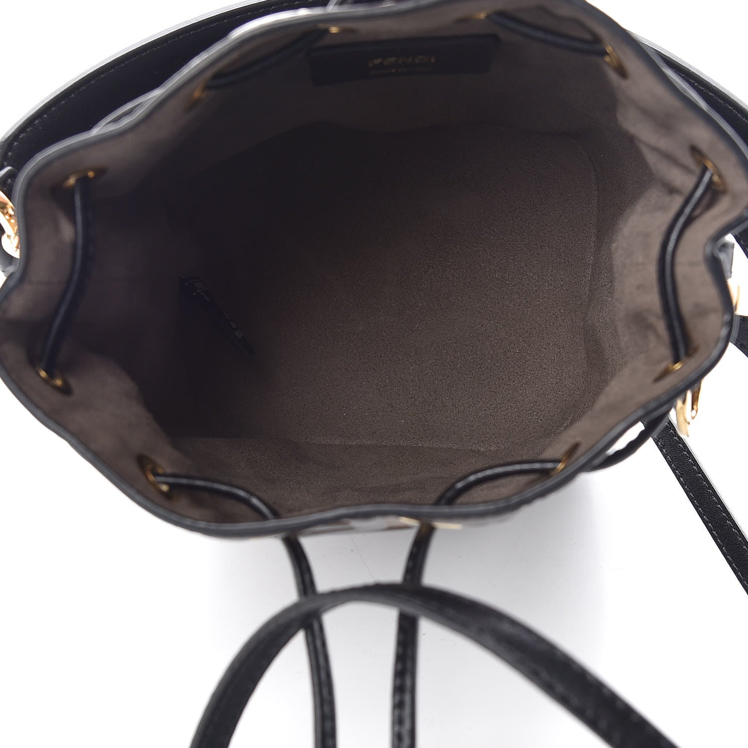 Fendi Vitello Liberty F is Fendi Bi-Color FF 1974 Embossed Mini Mon Tresor Bucket Bag Maya Black 5 of 7