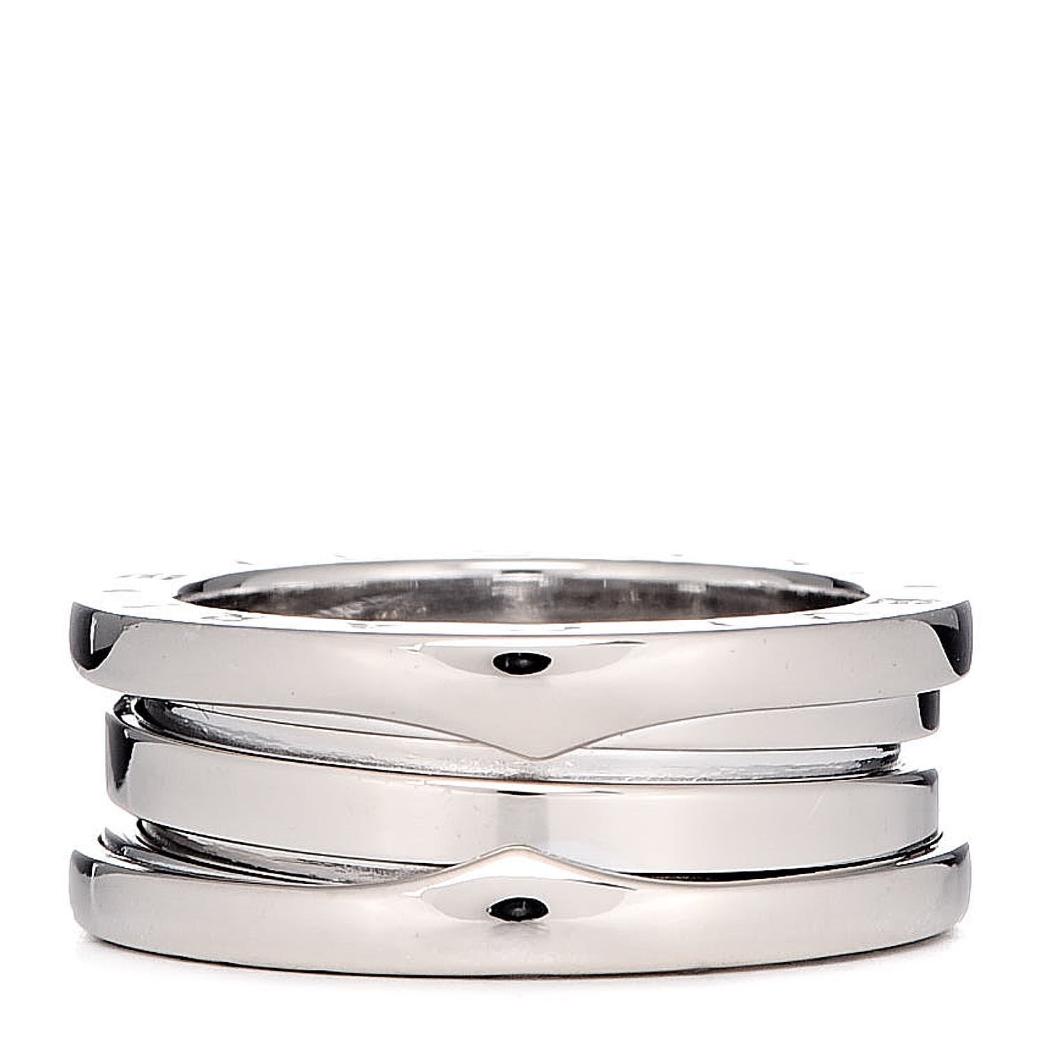 Bulgari 18K White Gold B.Zero1 Two-Band Ring 50 5.25 1 of 7