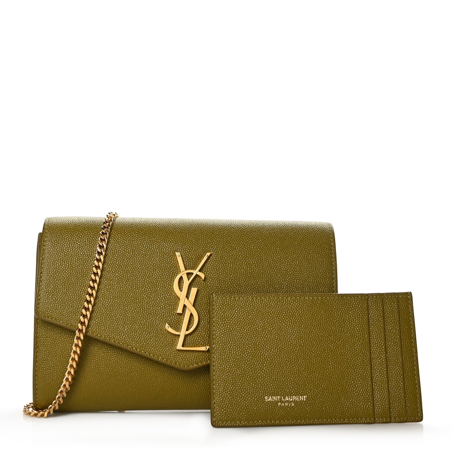 Grain De Poudre Monogram Uptown Chain Wallet Olive