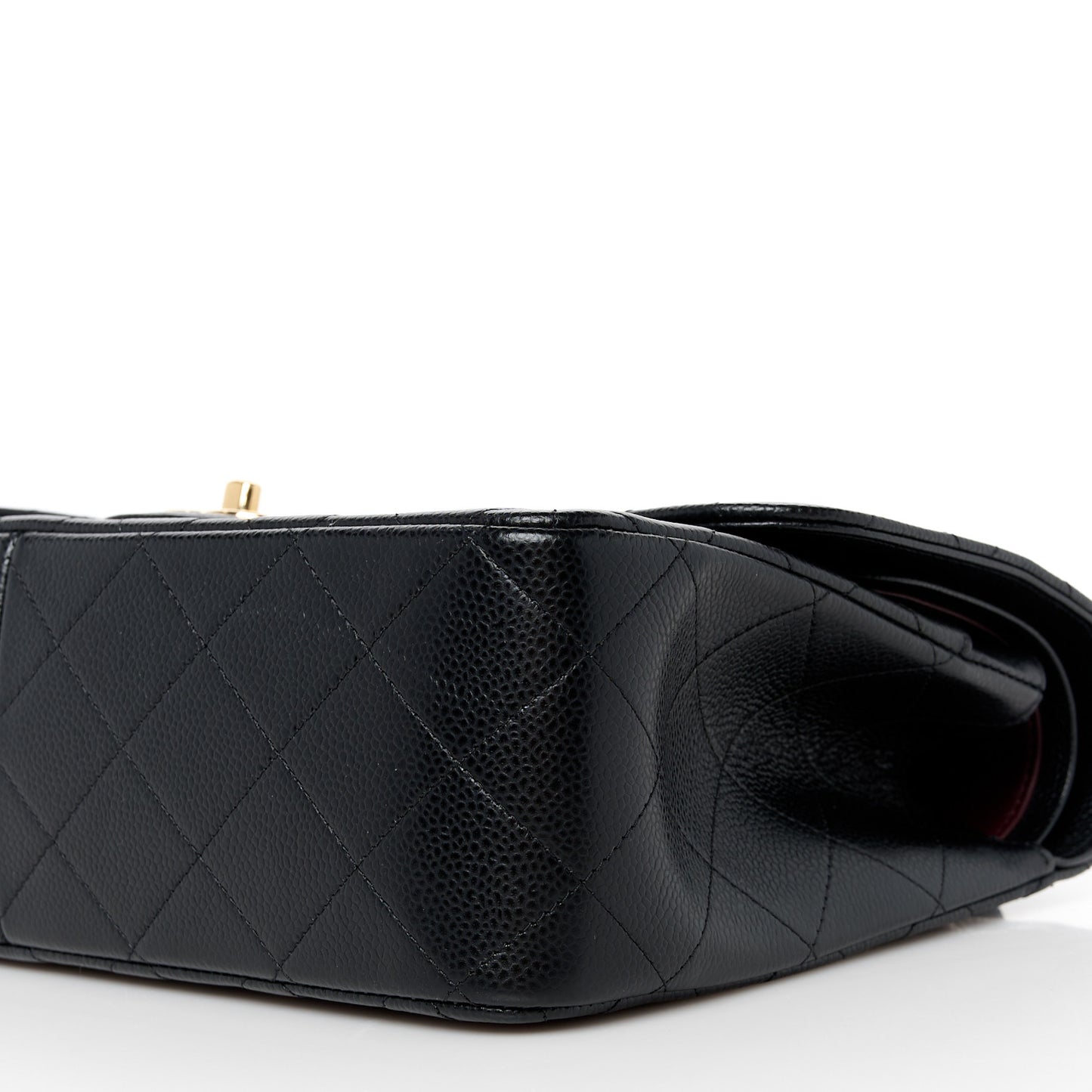 Caviar Quilted Jumbo Double Flap Black
