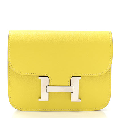 Hermes Evercolor Constance Slim Wallet Lime 2 of 8