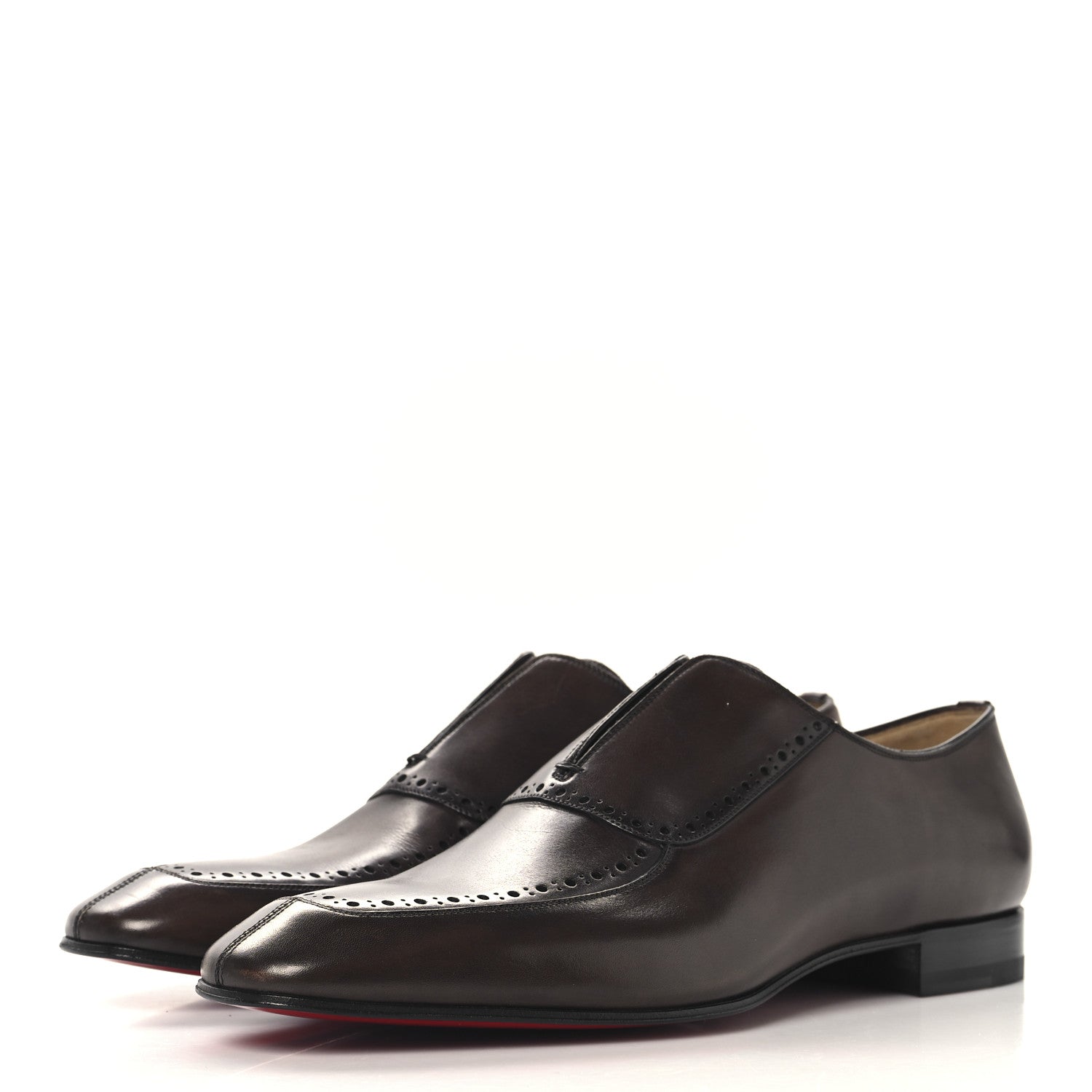 Christian Louboutin Calfskin Mens Lafitte On Flat Loafers 43 Brown 4 of 9