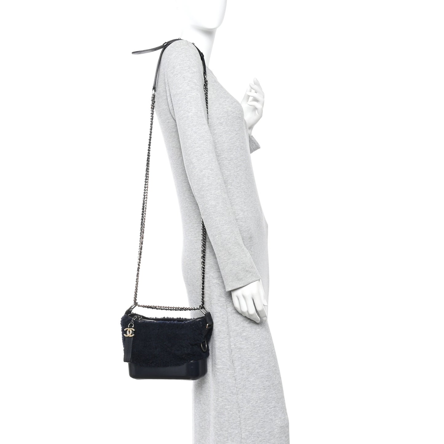 Shearling Small Gabrielle Hobo Navy