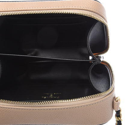 Chanel Caviar Quilted CC Filigree Vanity Clutch With Chain Beige Black 4 of 9