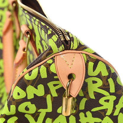 Louis Vuitton Monogram Graffiti Speedy 30 Green 8 of 13