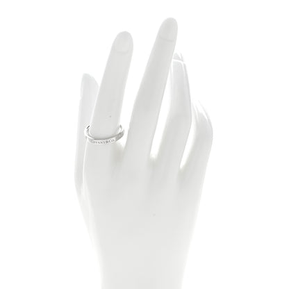 Tiffany Platinum Diamond Logo Band Ring 58 8.25 2 of 5