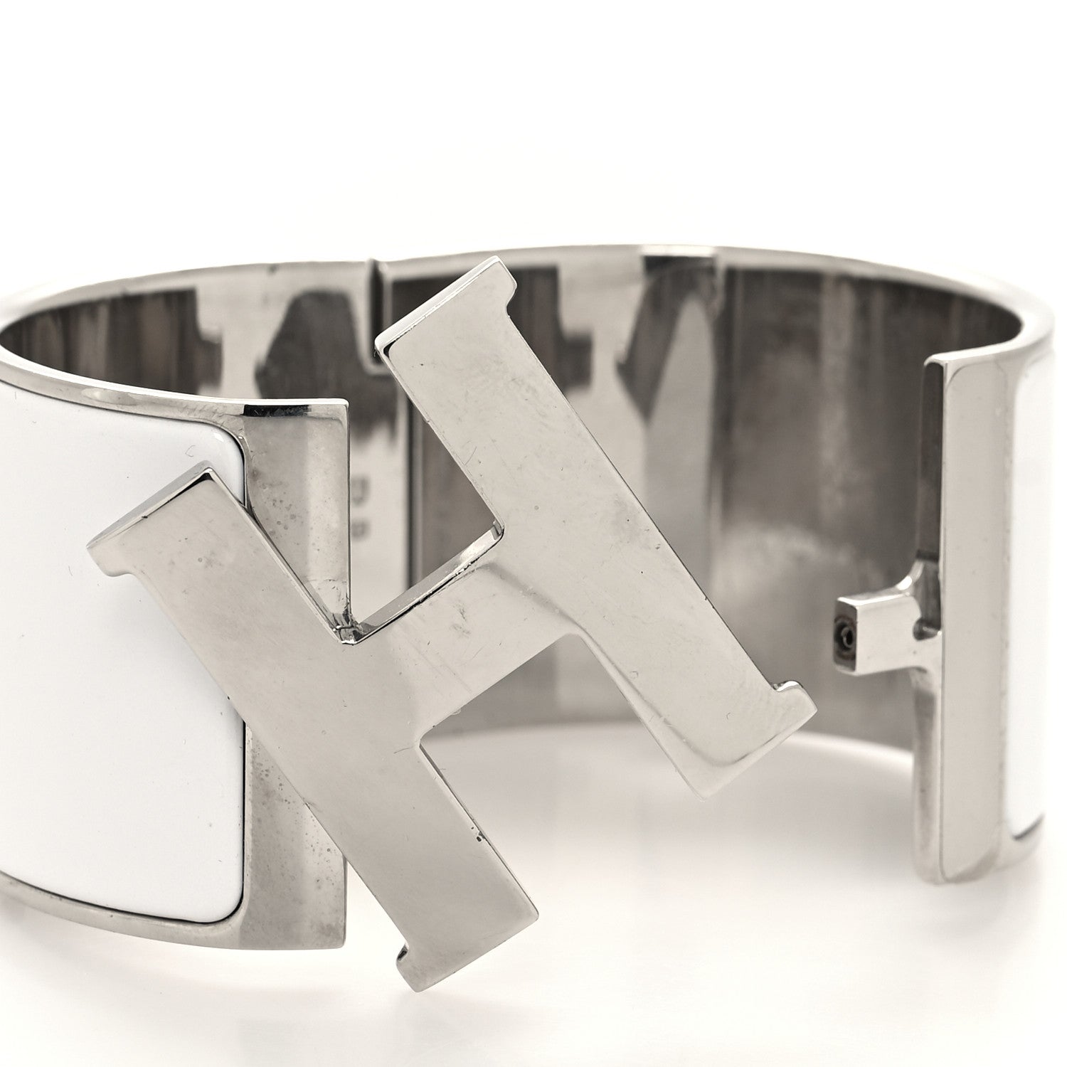 Hermes Enamel Extra Wide Clic Clac H Bracelet PM White 4 of 6