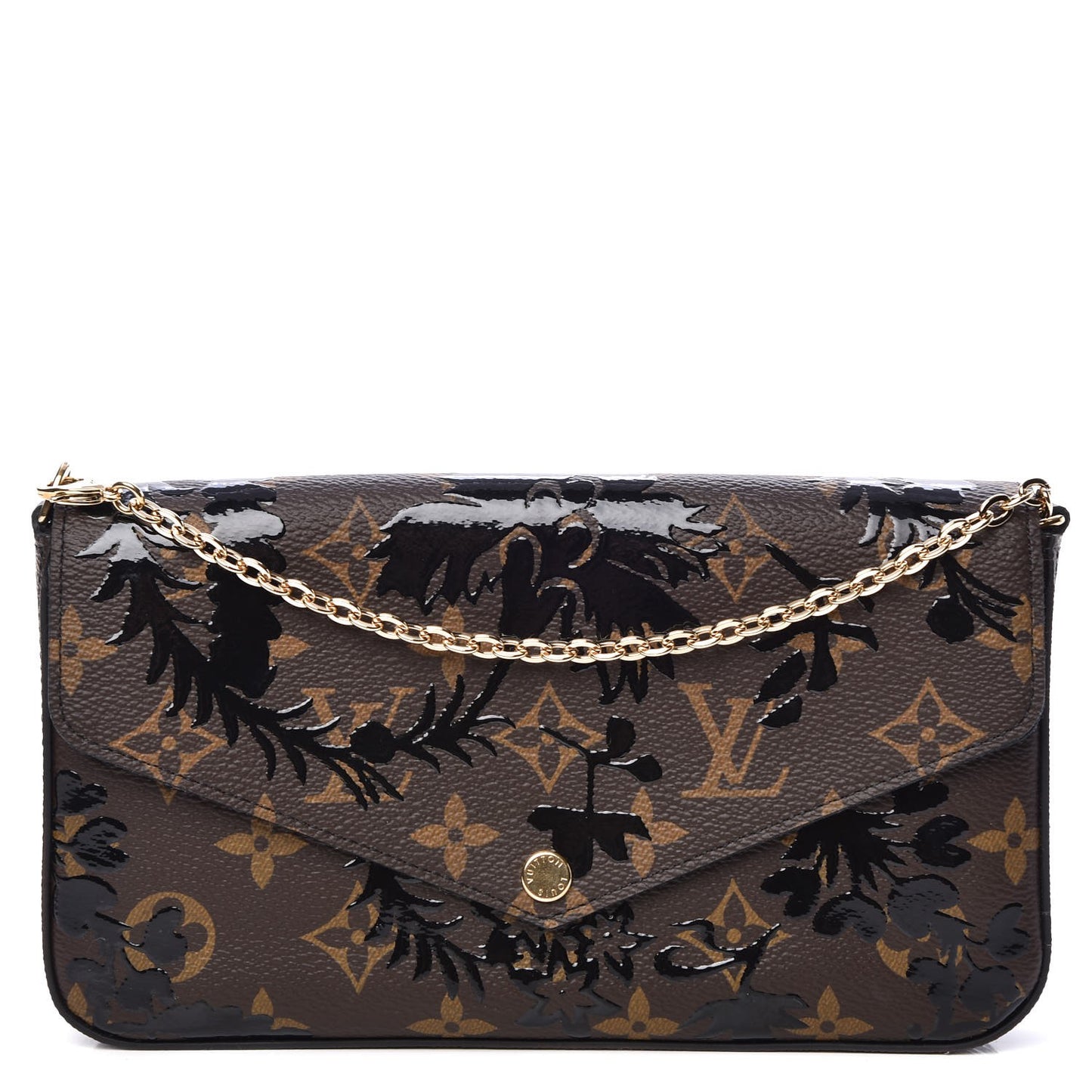Monogram Blossom Pochette Felicie Chain Wallet Black