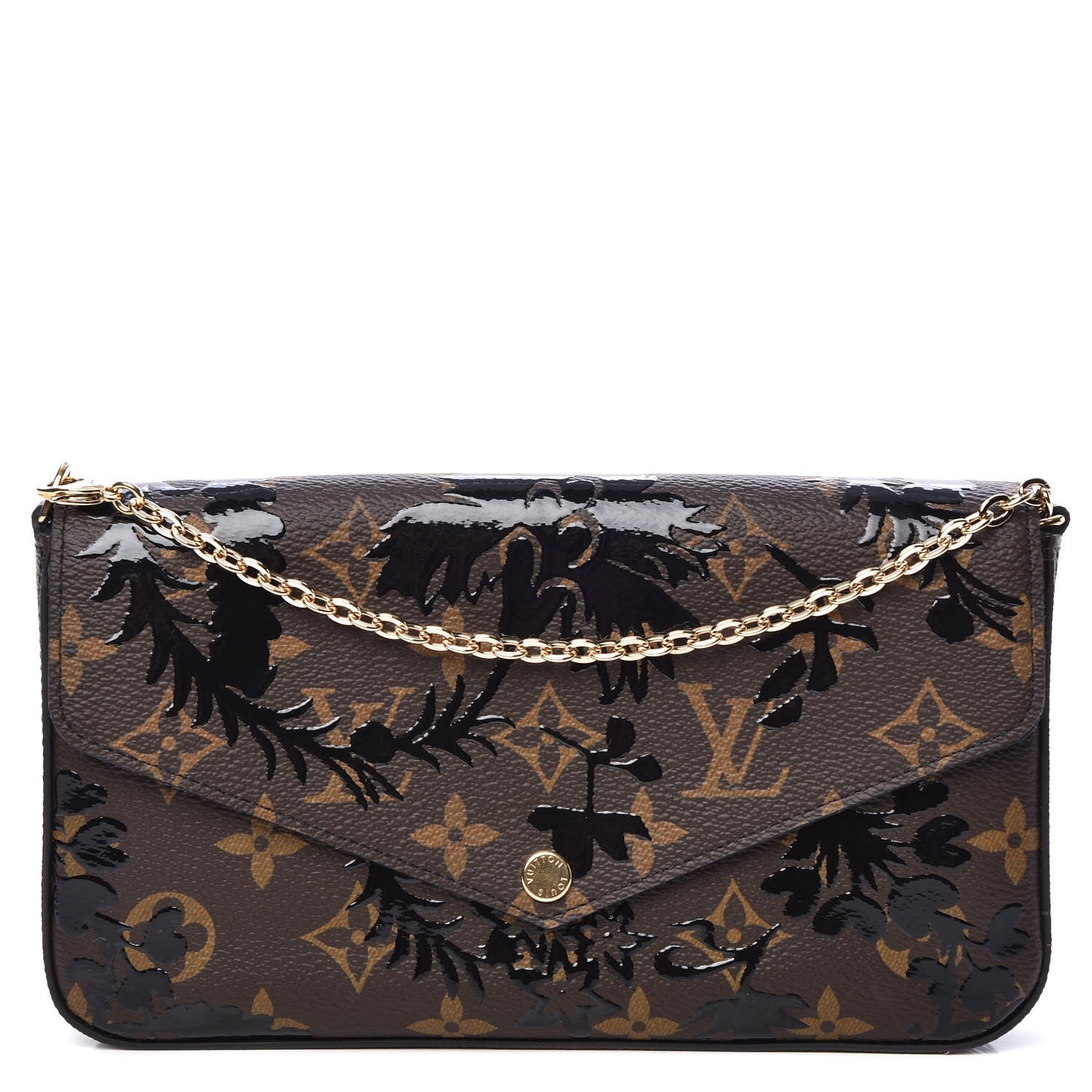 Louis Vuitton Monogram Blossom Pochette Felicie Chain Wallet Black 1 of 6