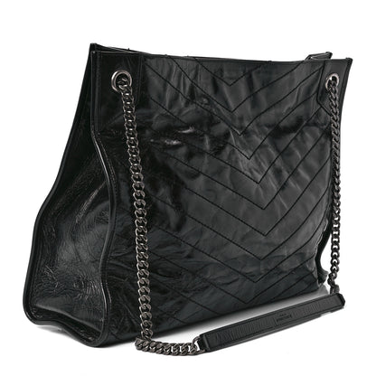 Saint Laurent Crinkled Calfskin Matelasse Monogram Niki Shoulder Bag Black 3 of 11