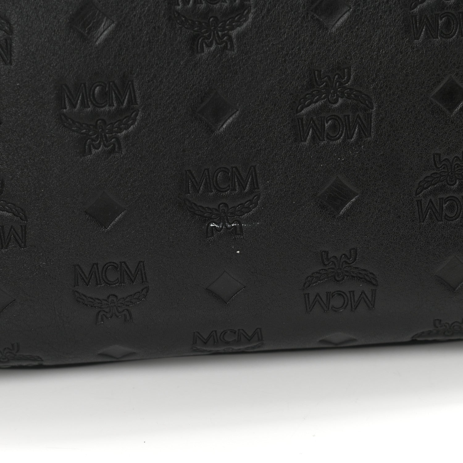MCM Calfskin Monogram Klara Crossbody Pouch Black 12 of 12