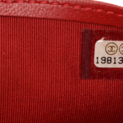Chanel Lambskin Quilted Boy Yen Wallet Red 8 of 8