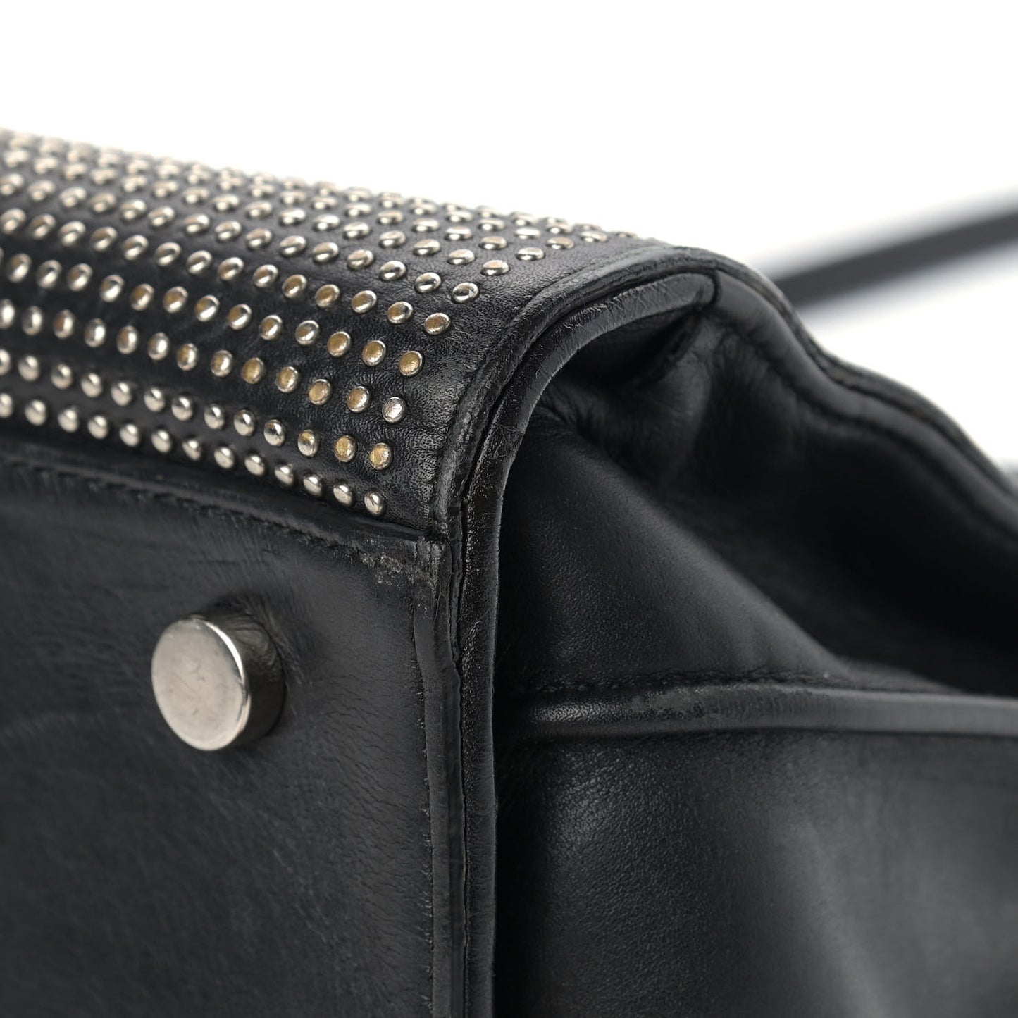 Calfskin Studded Small Sac De Jour Black