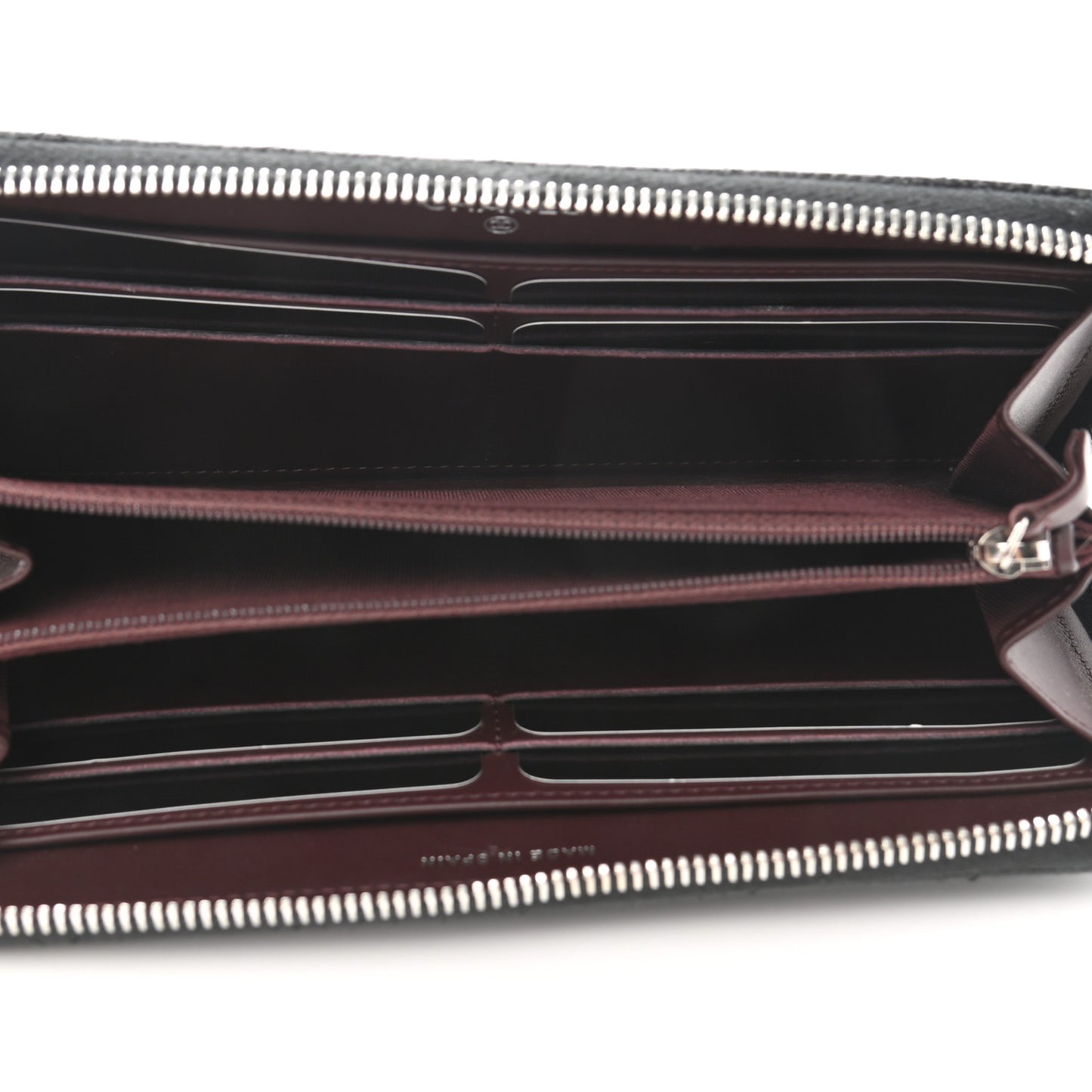Caviar Quilted Large Gusset Zip Around Wallet Black