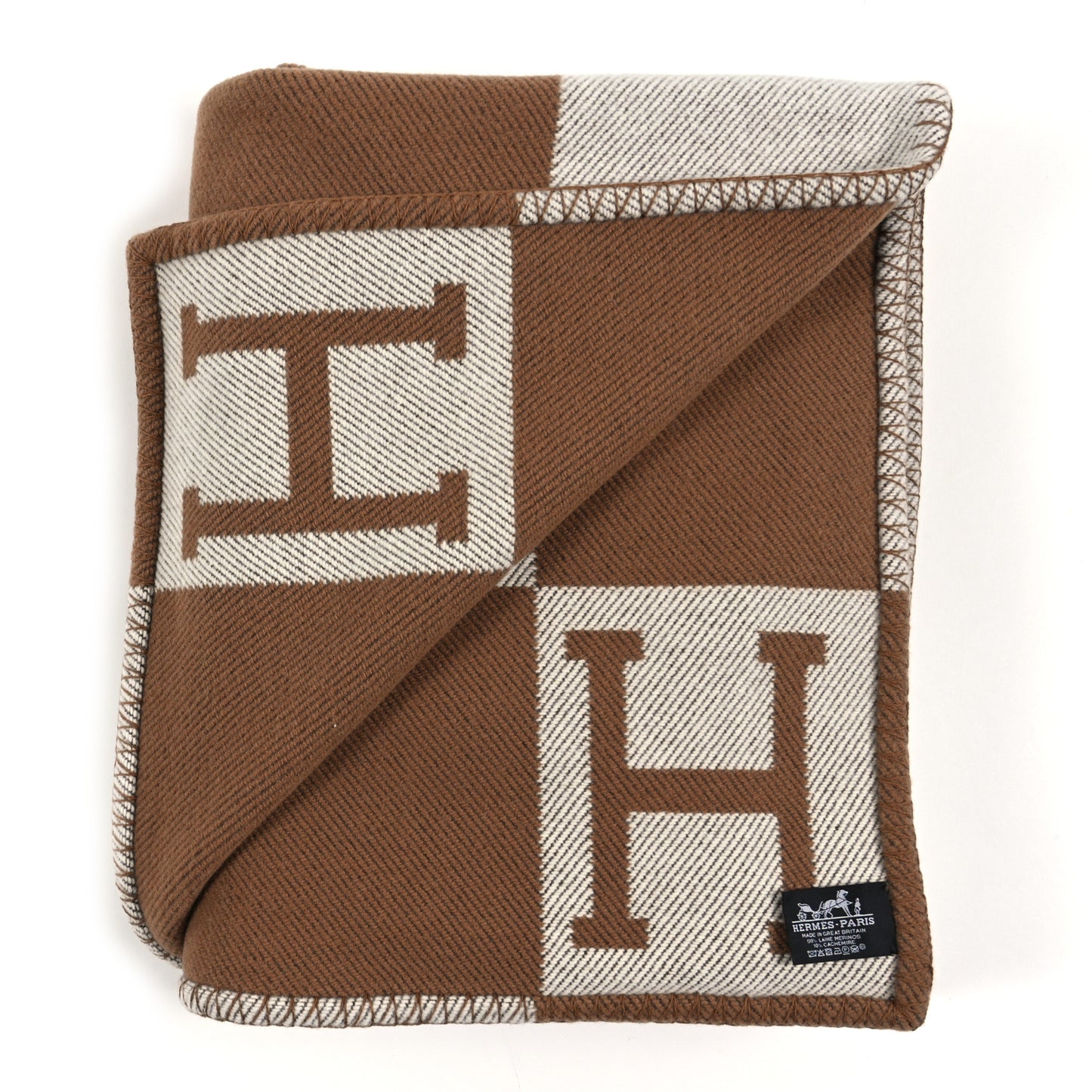 Wool Cashmere Avalon Blanket Ecru Camel