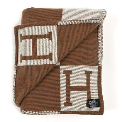 Hermes Wool Cashmere Avalon Blanket Ecru Camel 2 of 3