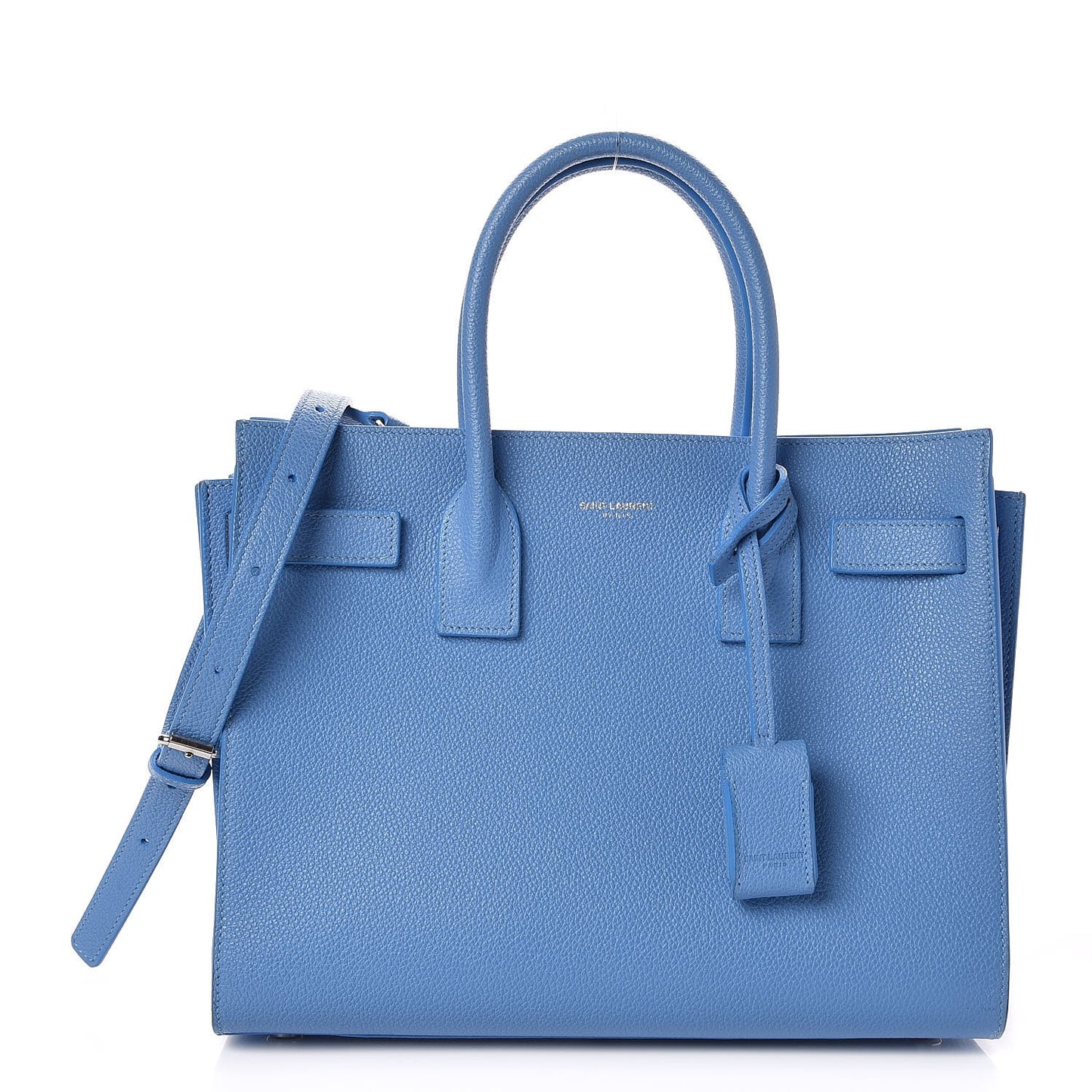 Grained Calfskin Baby Sac De Jour Blue Clair
