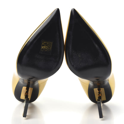 Saint Laurent Calfskin Opyum 100 Pumps 38 Gold 7 of 7