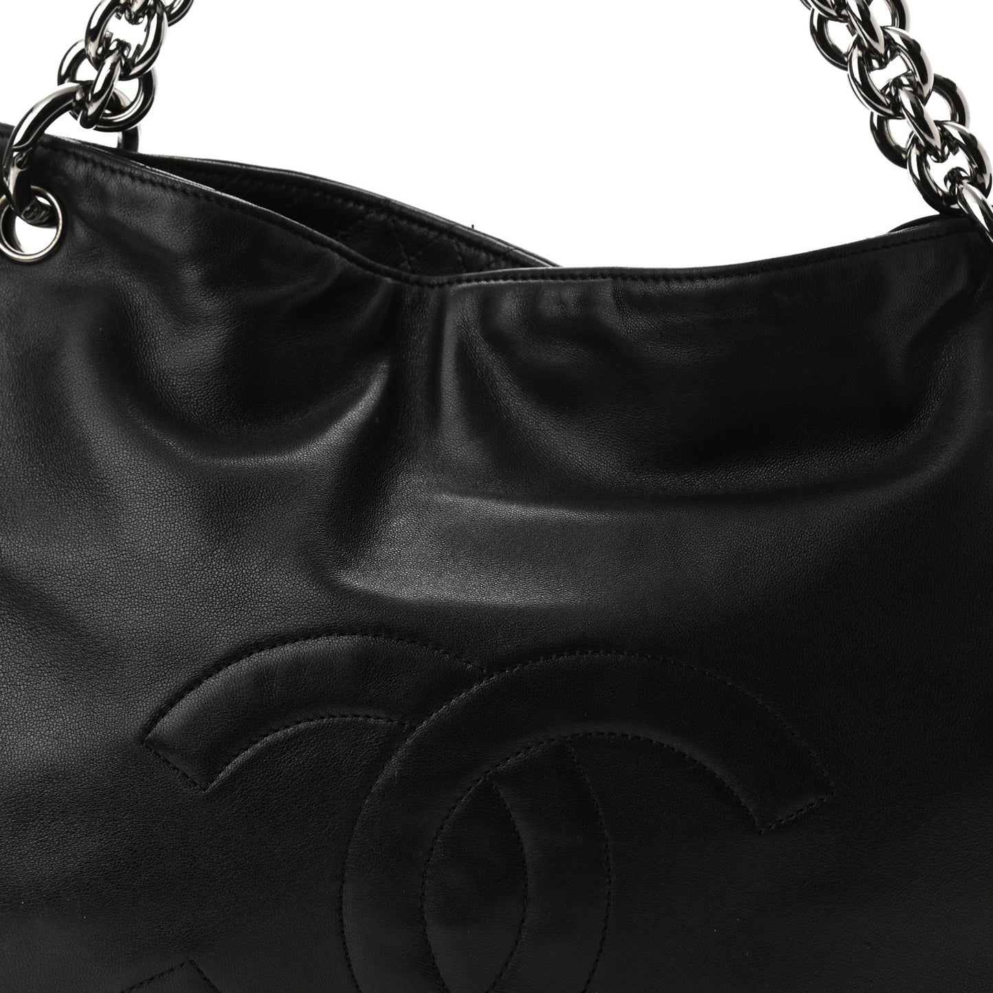 Lambskin Soft and Chain Small Hobo Black