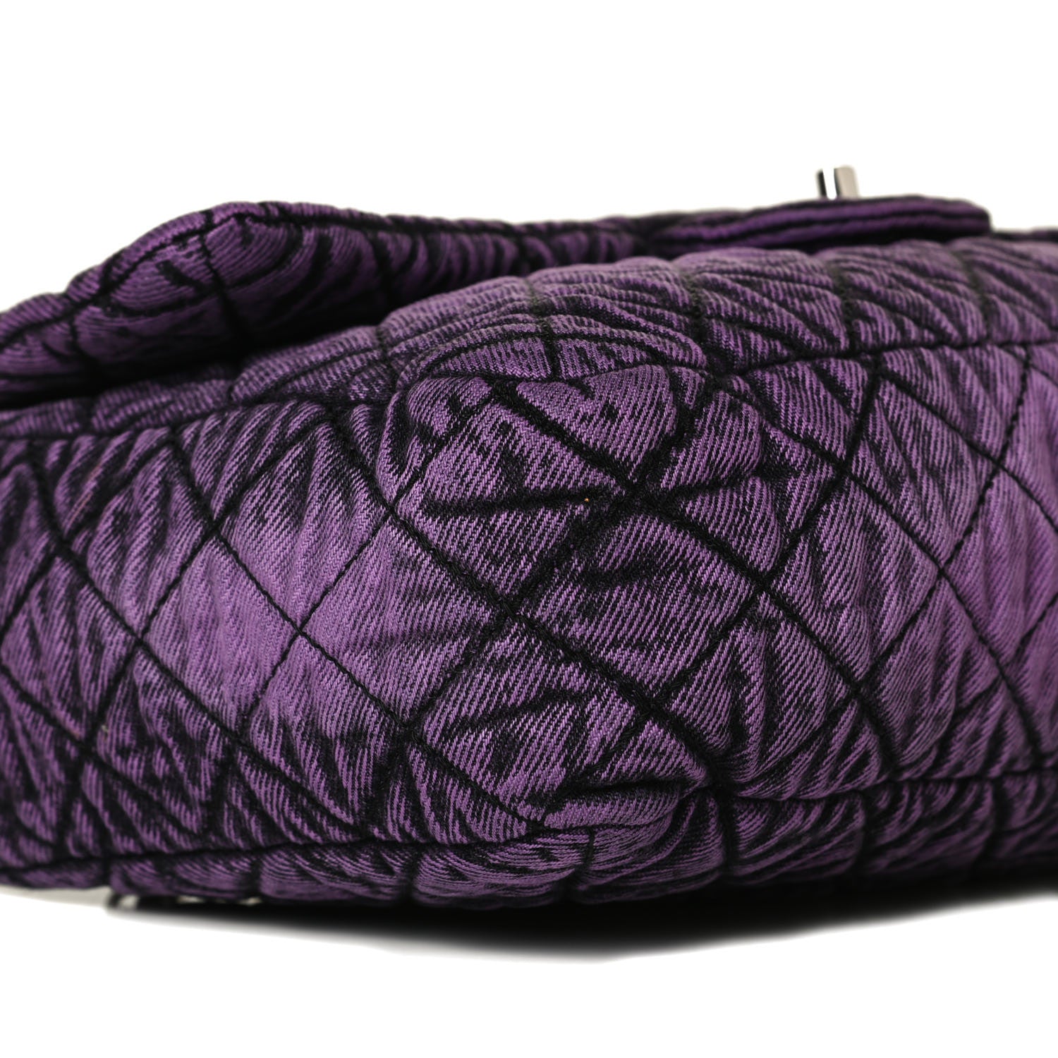 Chanel Denim Quilted Denimpression Flap Purple Black 8 of 11