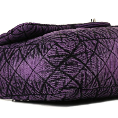 Chanel Denim Quilted Denimpression Flap Purple Black 8 of 11