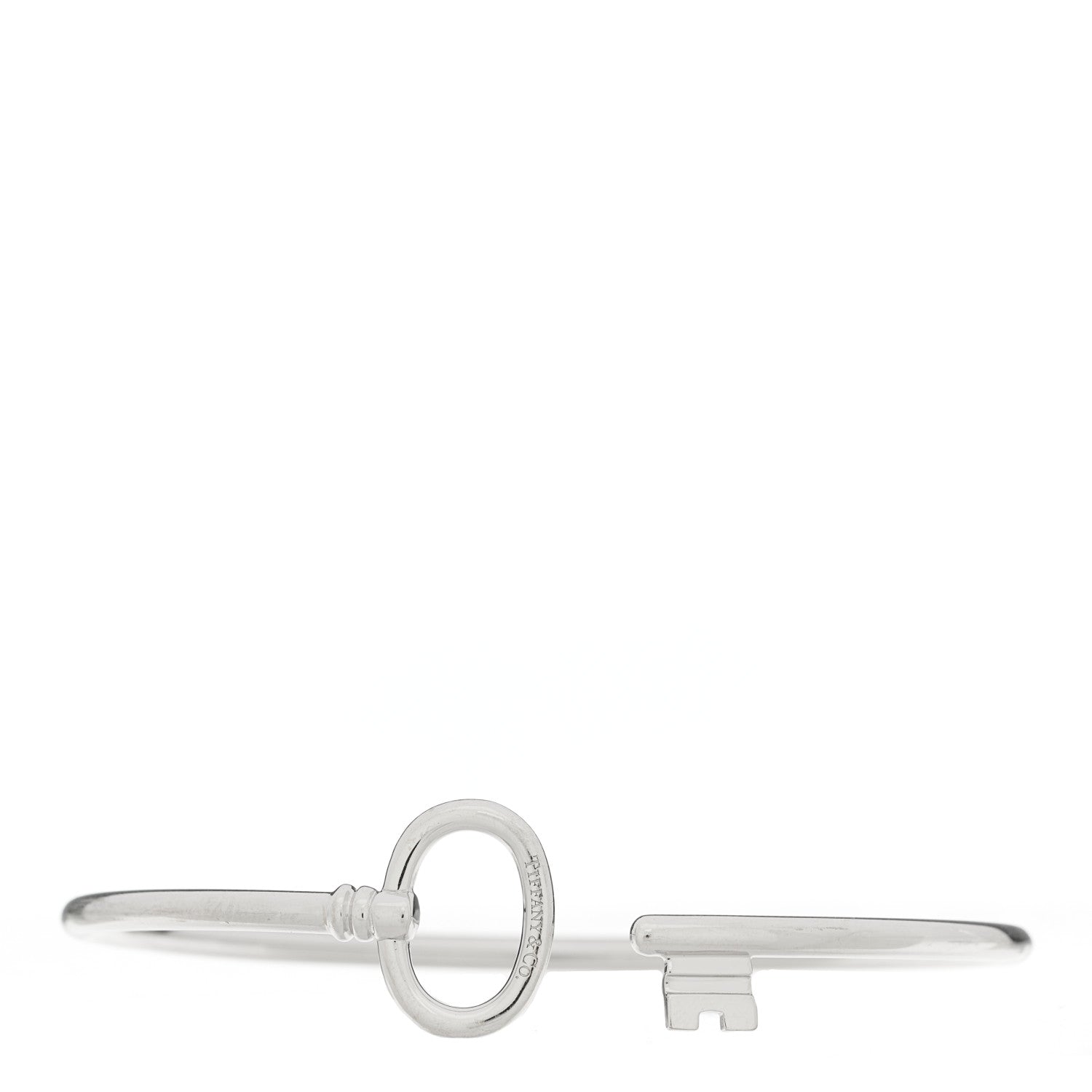 Tiffany 18K White Gold Keys Wire Bracelet 1 of 3