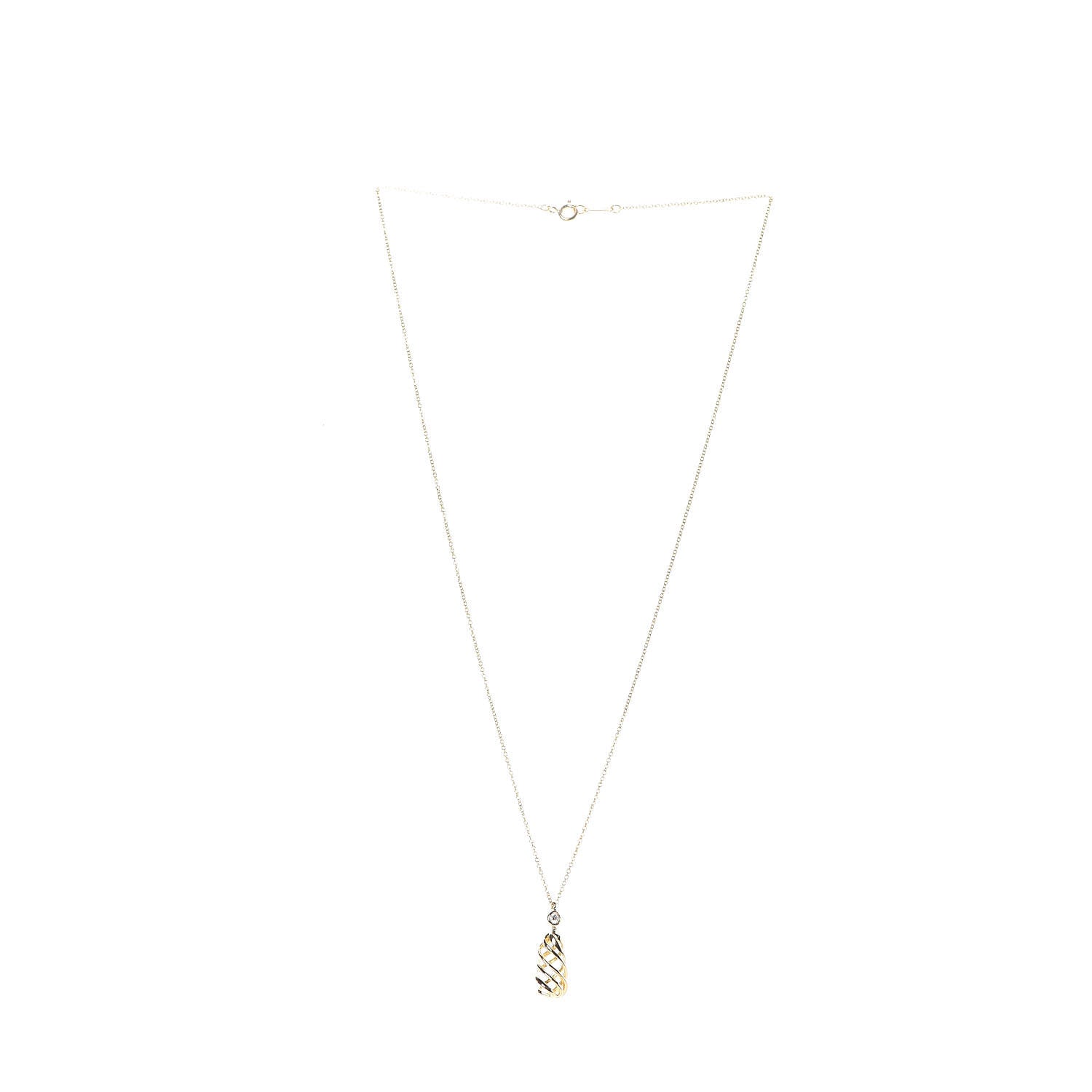 Tiffany 18K Yellow Gold Diamond Paloma Picasso Venezia Luce Pendant Necklace 3 of 6