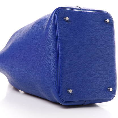 Hermes Taurillon Clemence Matte Alligator Picotin Lock Touch 22 MM Bleu Electrique 8 of 11