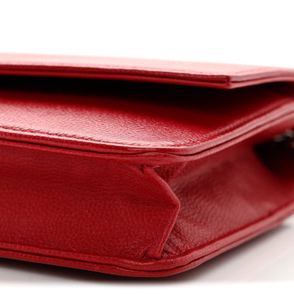 Chanel Caviar Sevruga Wallet on Chain WOC Red 10 of 12