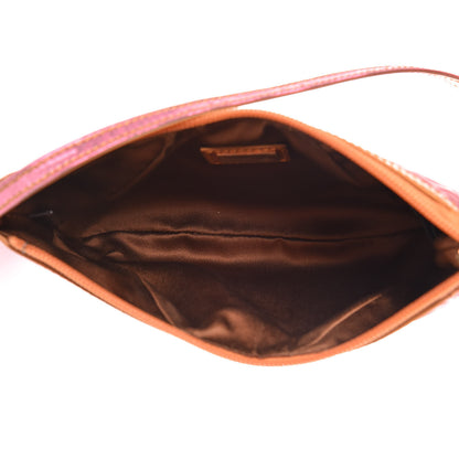 Fendi Metallic Lurex Patent Zucchino Pochette Pink Orange 5 of 12