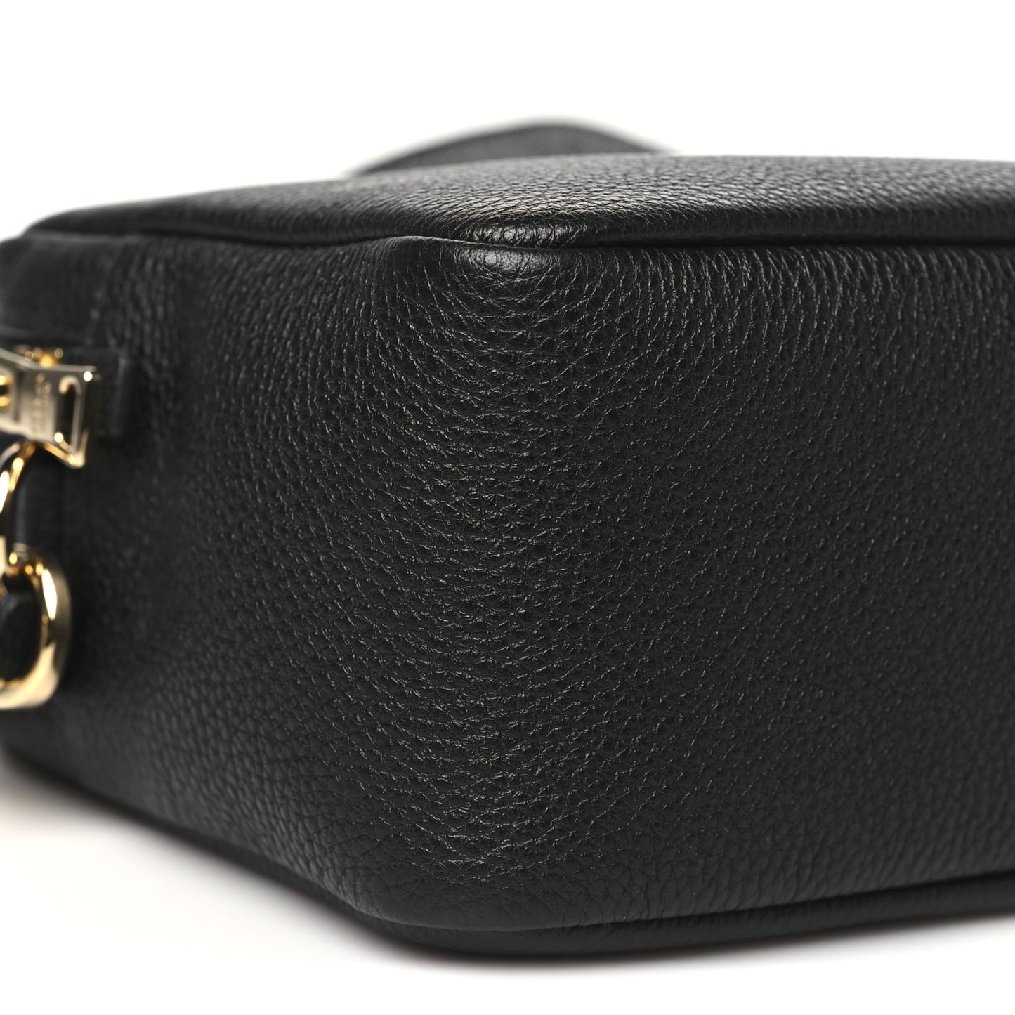 Vitello Daino Soft Medium Double Zip Shoulder Bag Black