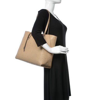MCM Calfskin Ottomar Monogram Medium Klara Top Zip Tote New Beige 2 of 11